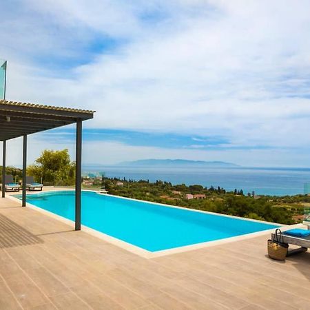 New Villa Blue With Private Pool At Trapezaki Livathos  Ngoại thất bức ảnh