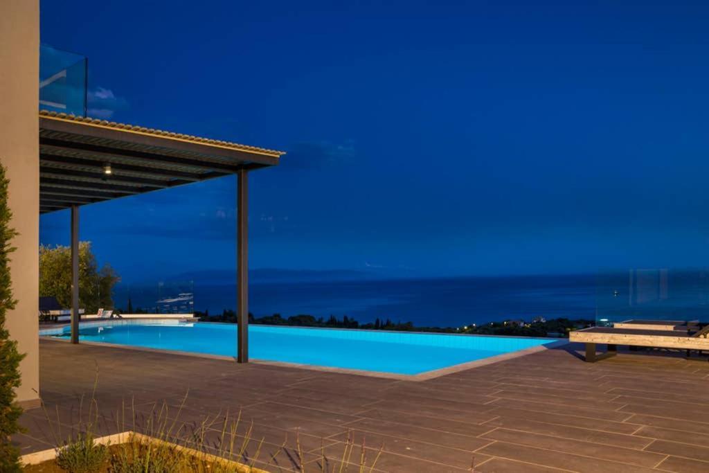 New Villa Blue With Private Pool At Trapezaki Livathos  Ngoại thất bức ảnh