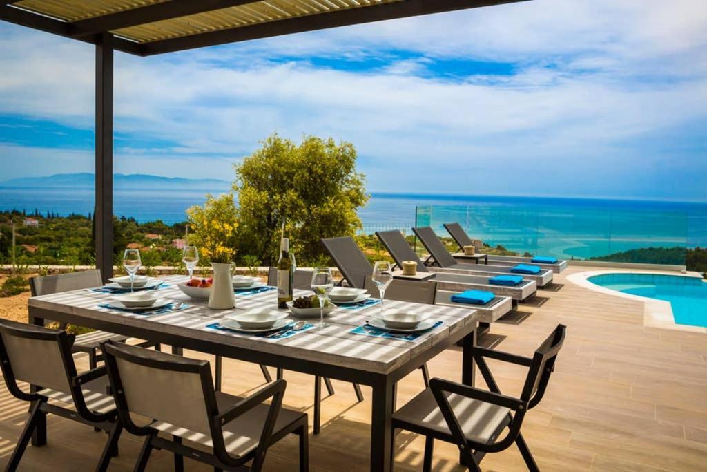 New Villa Blue With Private Pool At Trapezaki Livathos  Ngoại thất bức ảnh
