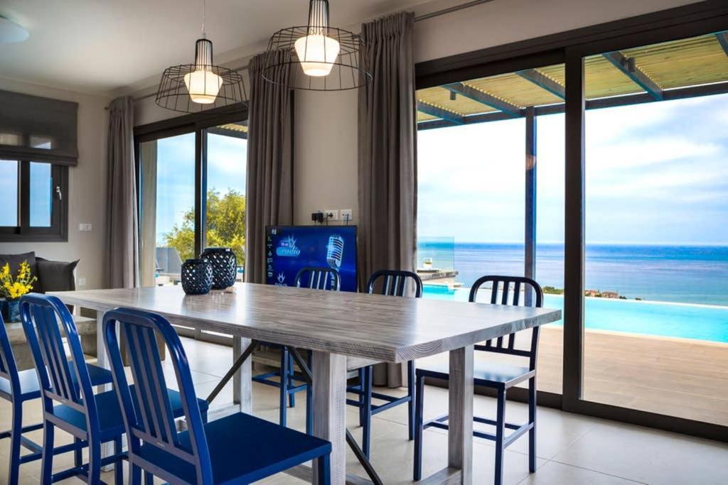 New Villa Blue With Private Pool At Trapezaki Livathos  Ngoại thất bức ảnh