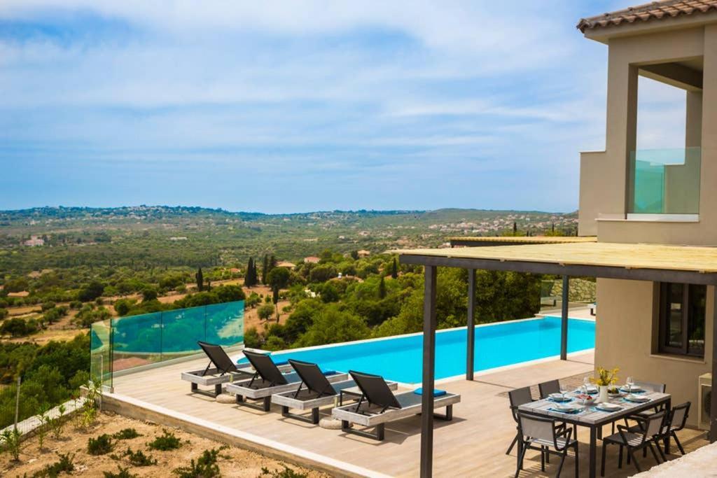 New Villa Blue With Private Pool At Trapezaki Livathos  Ngoại thất bức ảnh